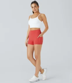 Active Shorts|Bikers<HALARA SoftlyZero™ Airy High Waisted Pocket Plain Cool Touch Yoga Shorts 3.5"-UPF50+