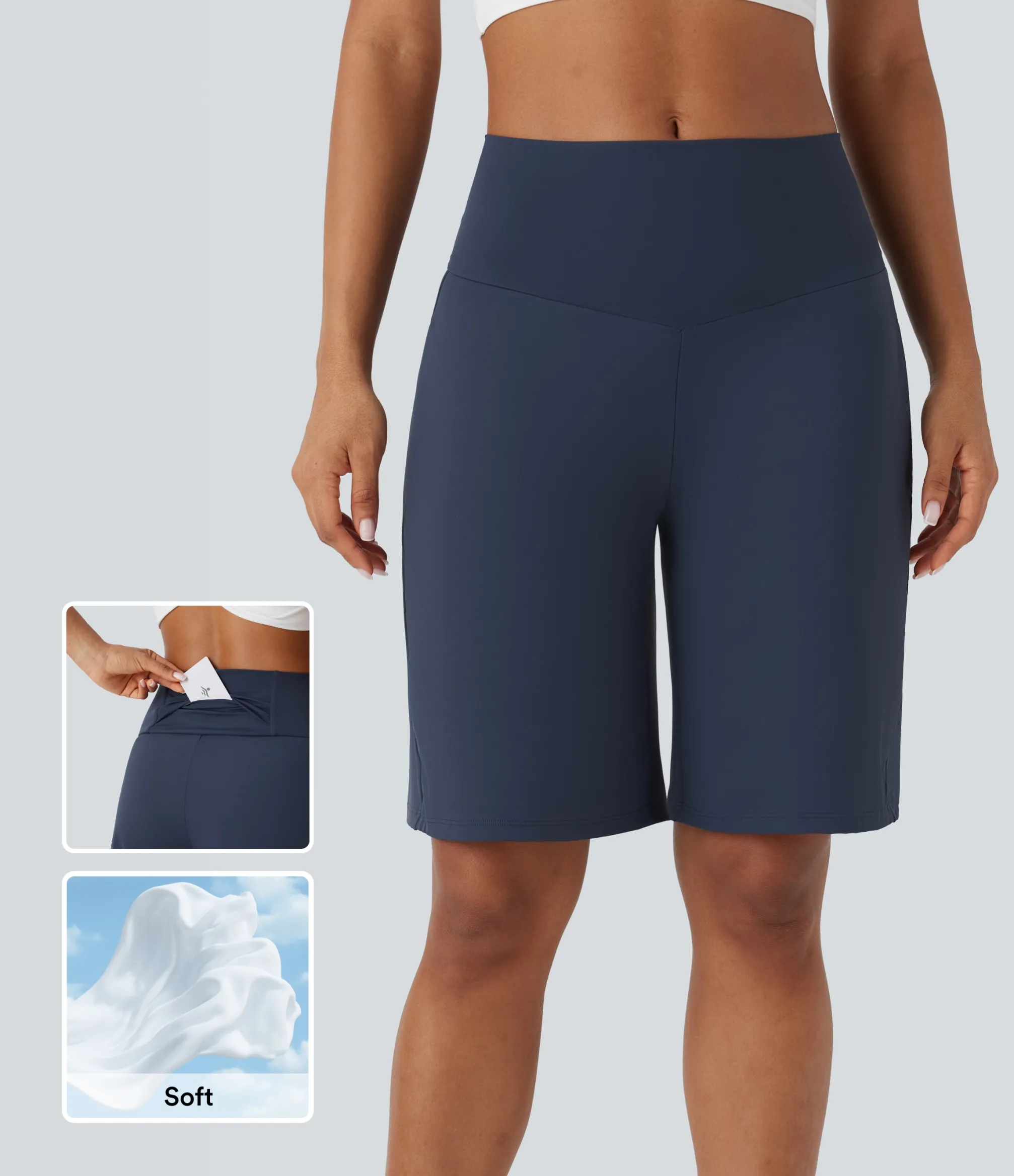 Active Shorts|Shorts<HALARA SoftlyZero™ Airy High Waisted Pockets Cool Touch Yoga Bermuda Shorts