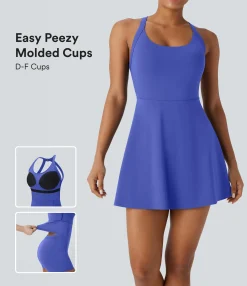 Mini Dresses|Active Dresses<HALARA SoftlyZero™ Airy Molded Cups Cool Touch Dance Active Dress-Easy Peezy Edition-D/DD/DDD/F Cups