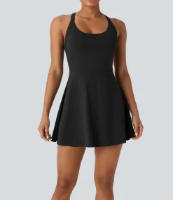 Mini Dresses|Active Dresses<HALARA SoftlyZero™ Airy Molded Cups Cool Touch Dance Active Dress-Easy Peezy Edition-D/DD/DDD/F Cups