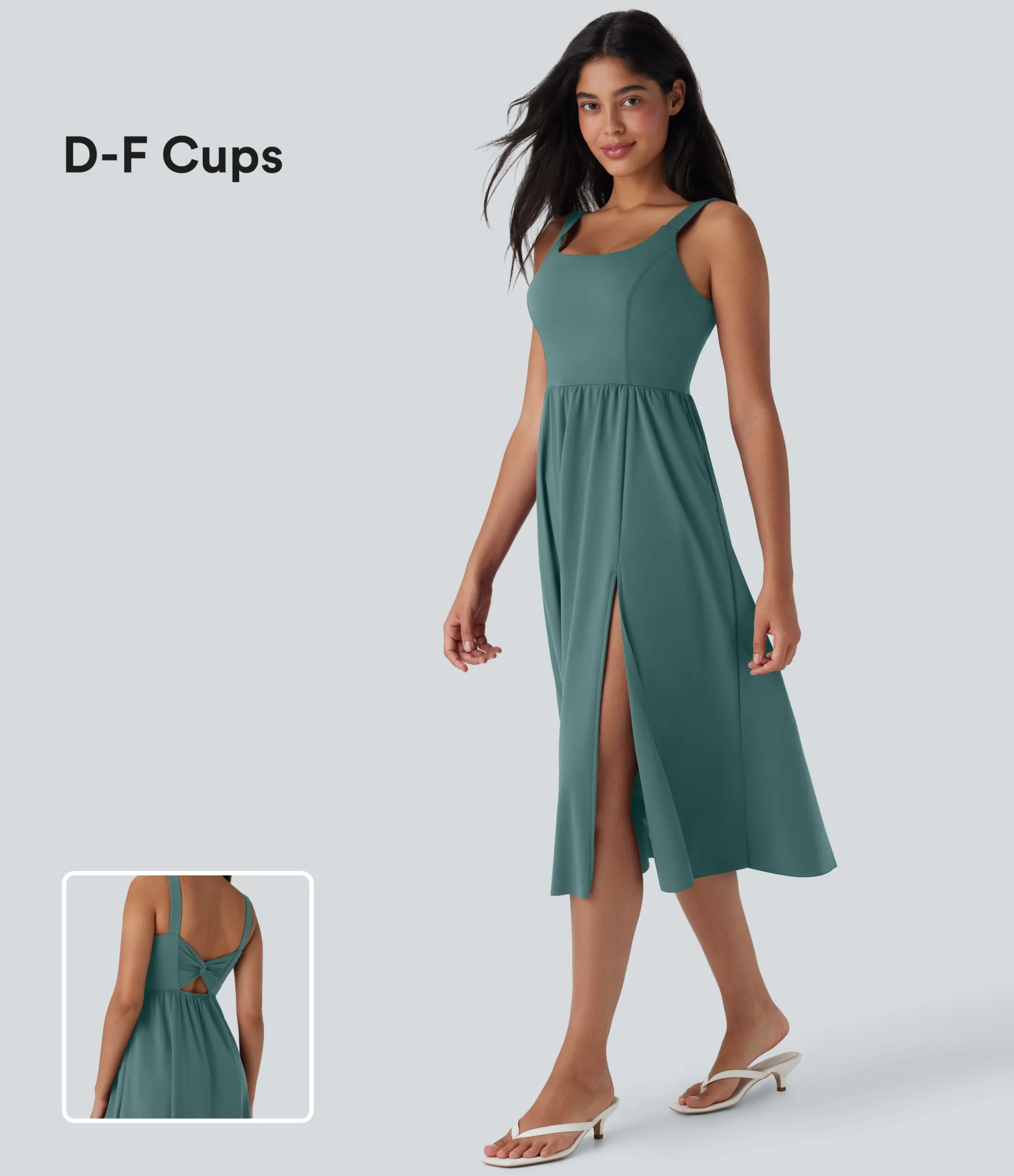 Maxi & Midi Dresses|Dresses<HALARA SoftlyZero™ Airy Padded Cool Touch Midi Casual Dress with Pockets-D/DD/DDD/F Cups