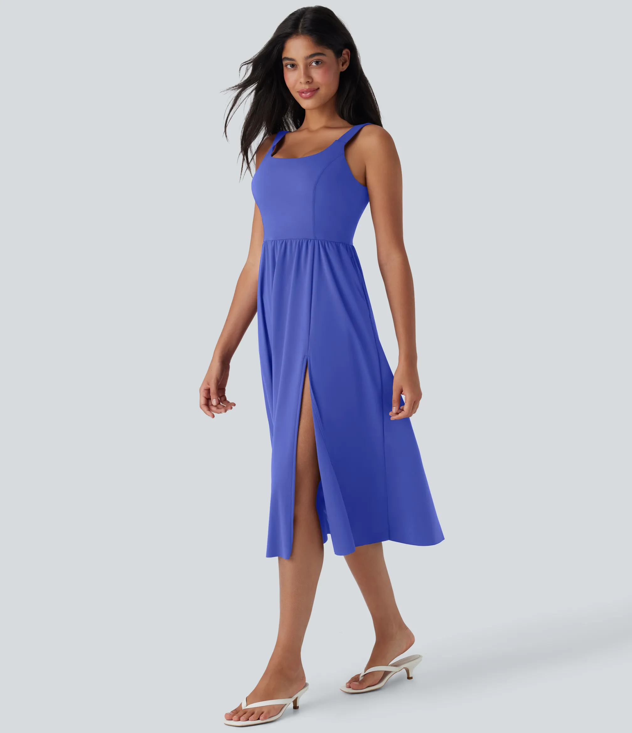 Maxi & Midi Dresses|Dresses<HALARA SoftlyZero™ Airy Padded Cool Touch Midi Casual Dress with Pockets-D/DD/DDD/F Cups