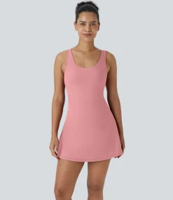 Active Dresses|Dresses<HALARA SoftlyZero™ Airy Racerback Cut Out 2-in-1 Pocket Cool Touch Mini Tennis Active Dress-UPF50+