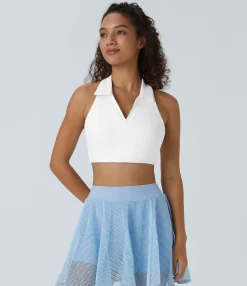 Tank Tops & Camis|Tank Tops<HALARA SoftlyZero™ Airy Racerback Cool Touch Cropped Tennis Tank Top-UPF50+