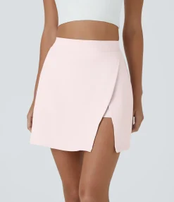 Mini Skirts|Active Skirts<HALARA SoftlyZero™ Airy Side Cut 2-in-1 Pocket Cool Touch Tennis Skirt-Purity-UPF50+