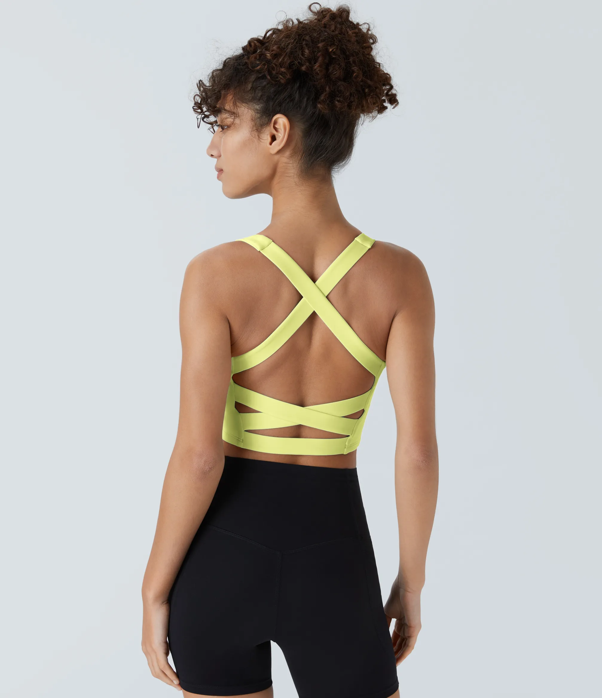 Yoga Tops|Tank Tops & Camis<HALARA Softlyzero™ Airy Square Neck Backless Crisscross Cropped Cool Touch Yoga Tank Top-UPF50+