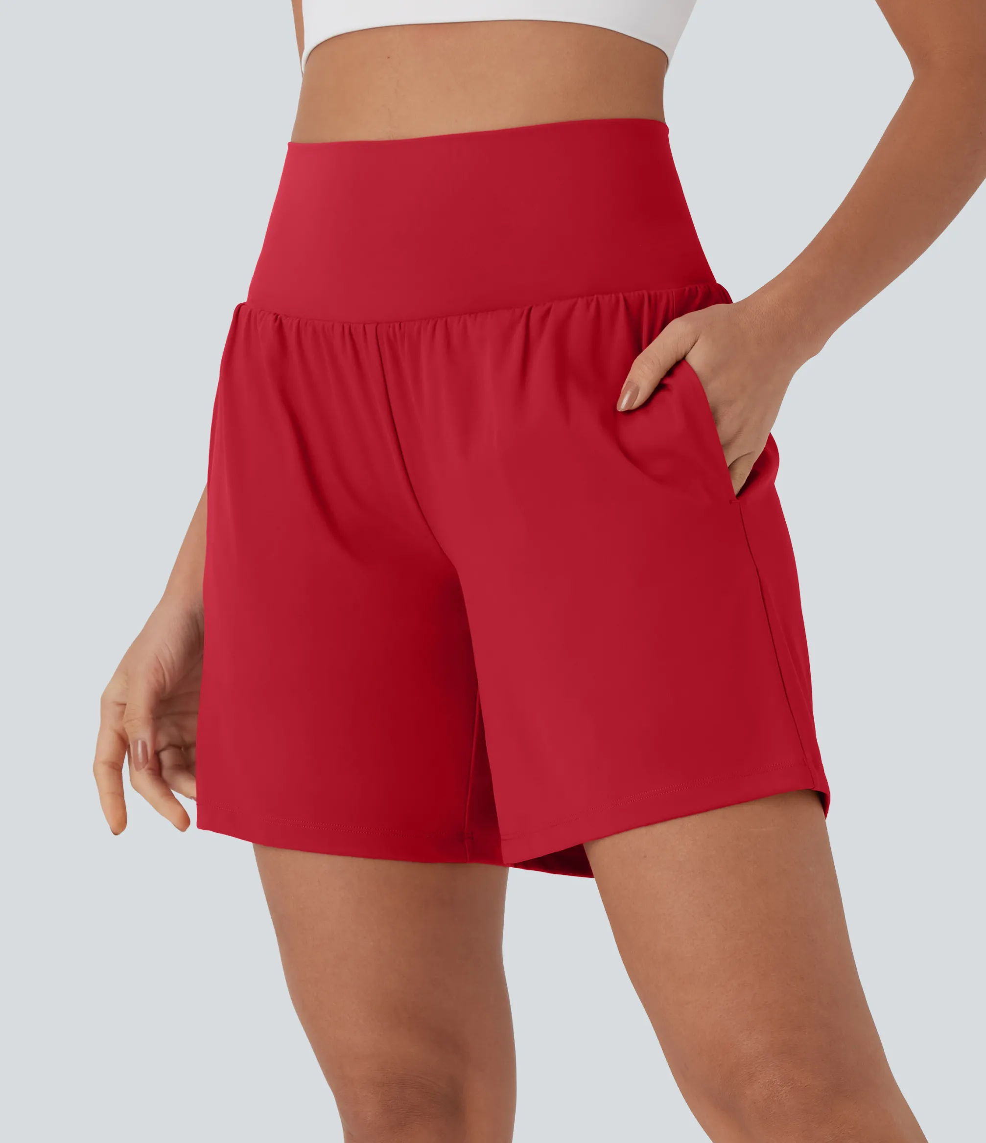Active Shorts|Shorts<HALARA Softlyzero™ Airy Super High Waisted 2-in-1 Cool Touch Yoga Shorts 7" with Pockets