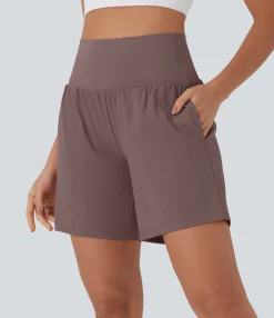 Active Shorts|Shorts<HALARA Softlyzero™ Airy Super High Waisted 2-in-1 Cool Touch Yoga Shorts 7" with Pockets