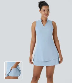 Mini Dresses|Active Dresses<HALARA SoftlyZero™ Airy Tiered Ruffle 2-Piece Pocket Cool Touch Mini Golf Active Dress-UPF50+