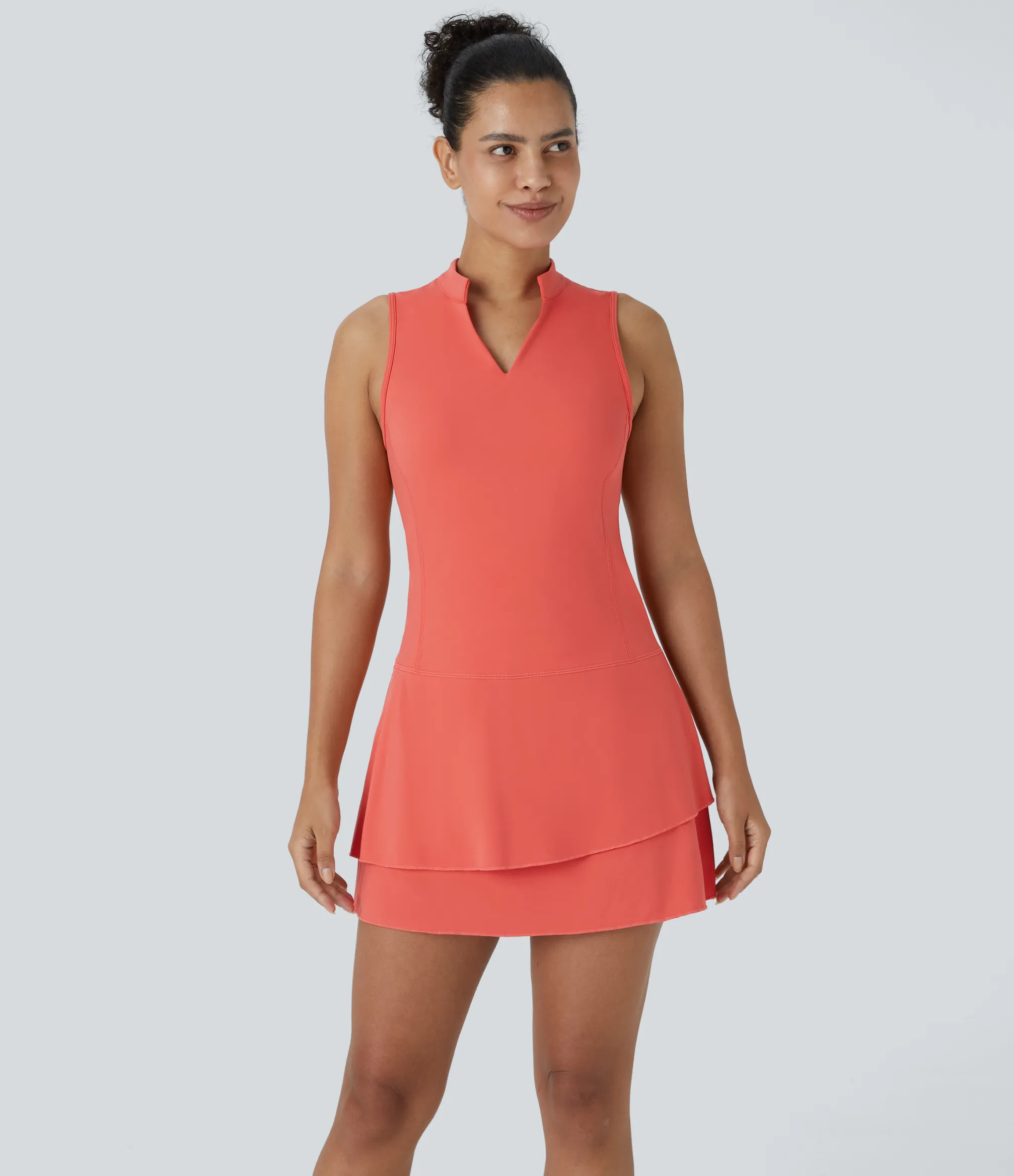 Mini Dresses|Active Dresses<HALARA SoftlyZero™ Airy Tiered Ruffle 2-Piece Pocket Cool Touch Mini Golf Active Dress-UPF50+