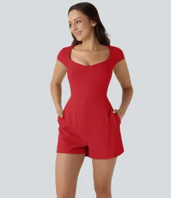 Jumpsuits<HALARA SoftlyZero™ Airy U Neck Cap Sleeve Pocket Cool Touch Yoga Jumpsuit-Easy Peezy