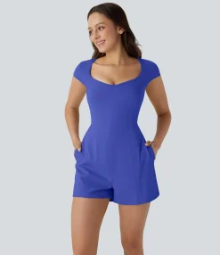 Jumpsuits<HALARA SoftlyZero™ Airy U Neck Cap Sleeve Pocket Cool Touch Yoga Jumpsuit-Easy Peezy