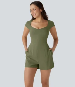 Jumpsuits<HALARA SoftlyZero™ Airy U Neck Cap Sleeve Pocket Cool Touch Yoga Jumpsuit-Easy Peezy