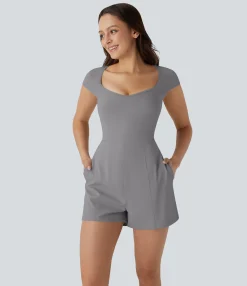 Jumpsuits<HALARA SoftlyZero™ Airy U Neck Cap Sleeve Pocket Cool Touch Yoga Jumpsuit-Easy Peezy