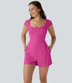 Jumpsuits<HALARA SoftlyZero™ Airy U Neck Cap Sleeve Pocket Cool Touch Yoga Jumpsuit-Easy Peezy