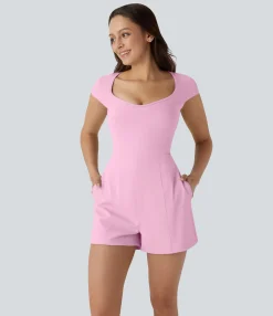 Jumpsuits<HALARA SoftlyZero™ Airy U Neck Cap Sleeve Pocket Cool Touch Yoga Jumpsuit-Easy Peezy