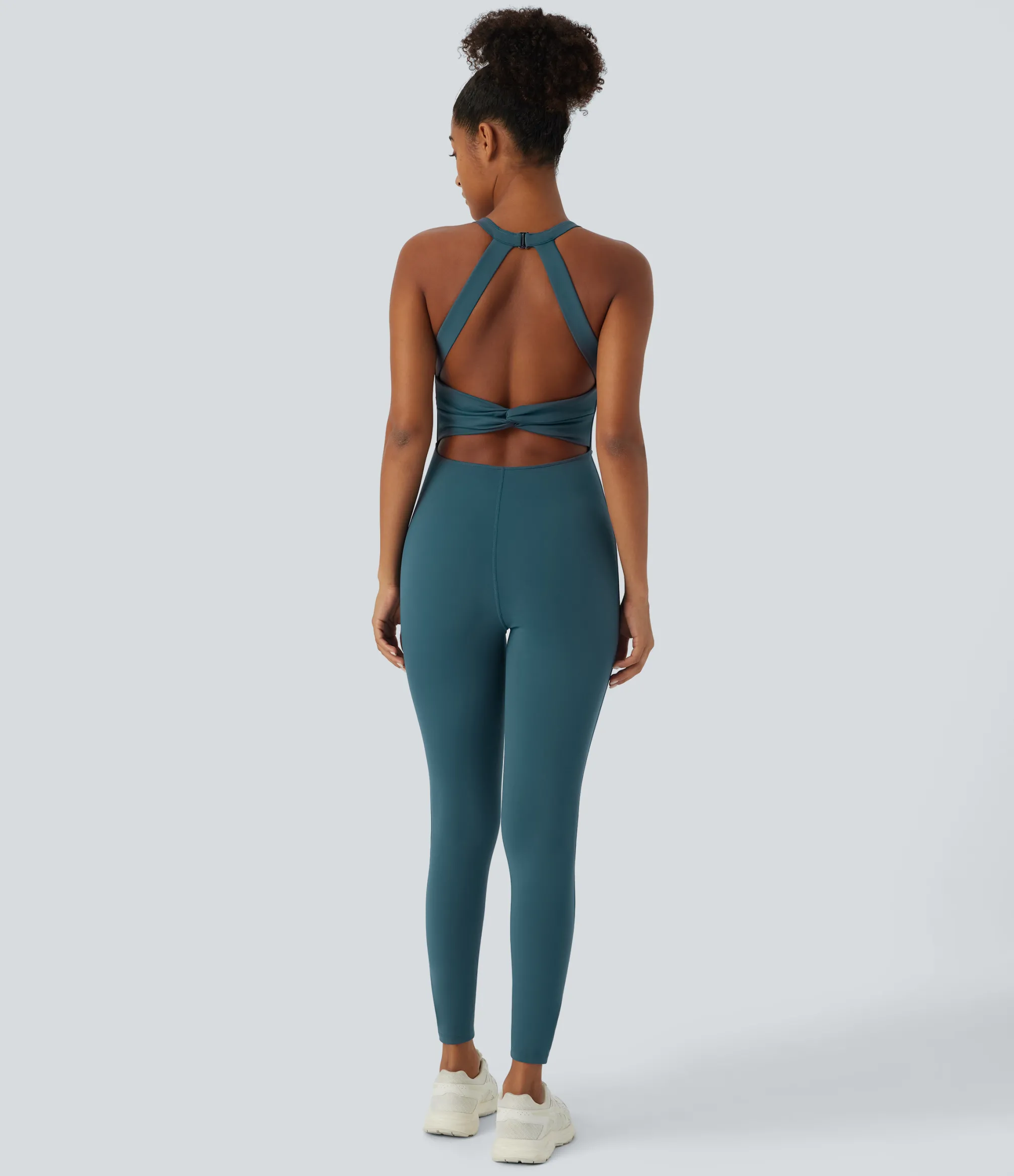 Jumpsuits<HALARA SoftlyZero™ Airy U Neck G-Hook Back Cool Touch Yoga Skinny Jumpsuit-UPF50+