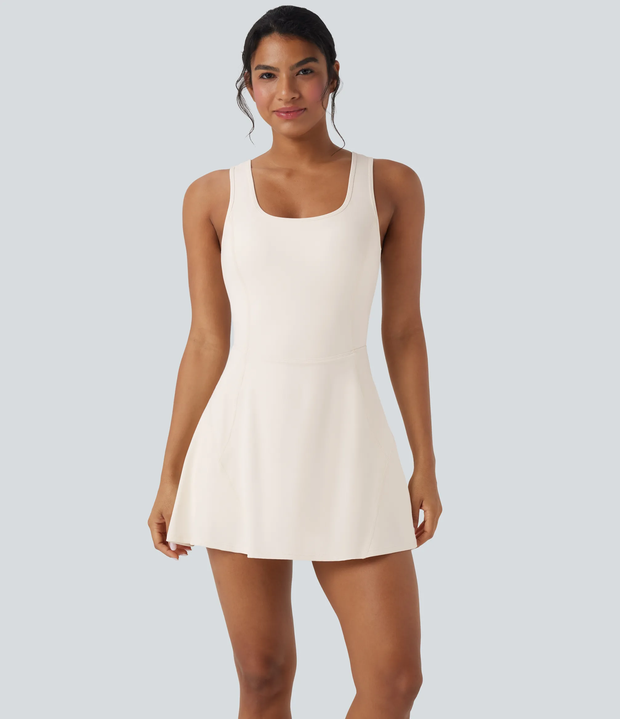Active Dresses|Dresses<HALARA SoftlyZero™ Airy U Neck 2-in-1 Pocket Mini Cool Touch Dance Active Dress-Easy Peezy