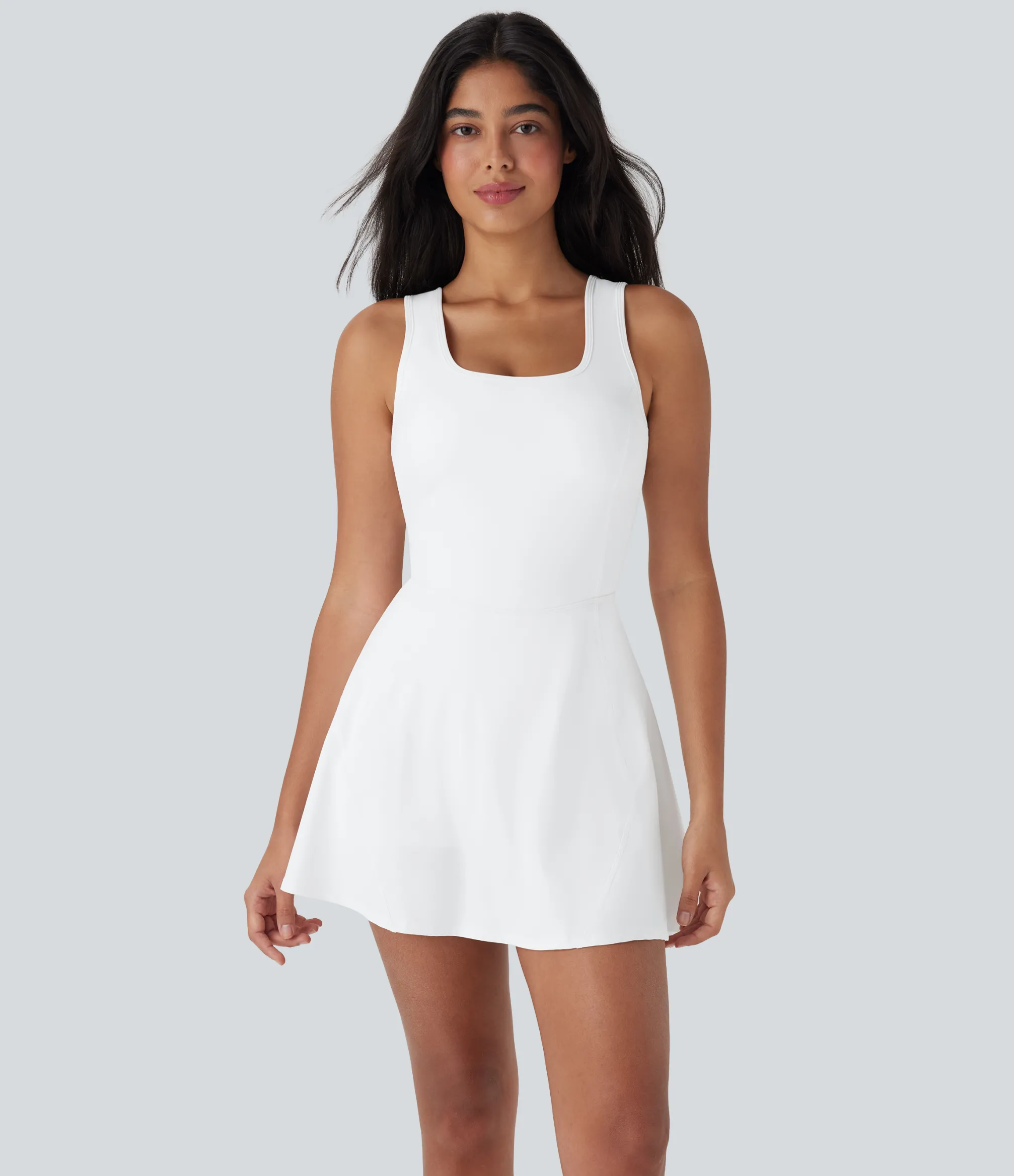 Active Dresses|Dresses<HALARA SoftlyZero™ Airy U Neck 2-in-1 Pocket Mini Cool Touch Dance Active Dress-Easy Peezy