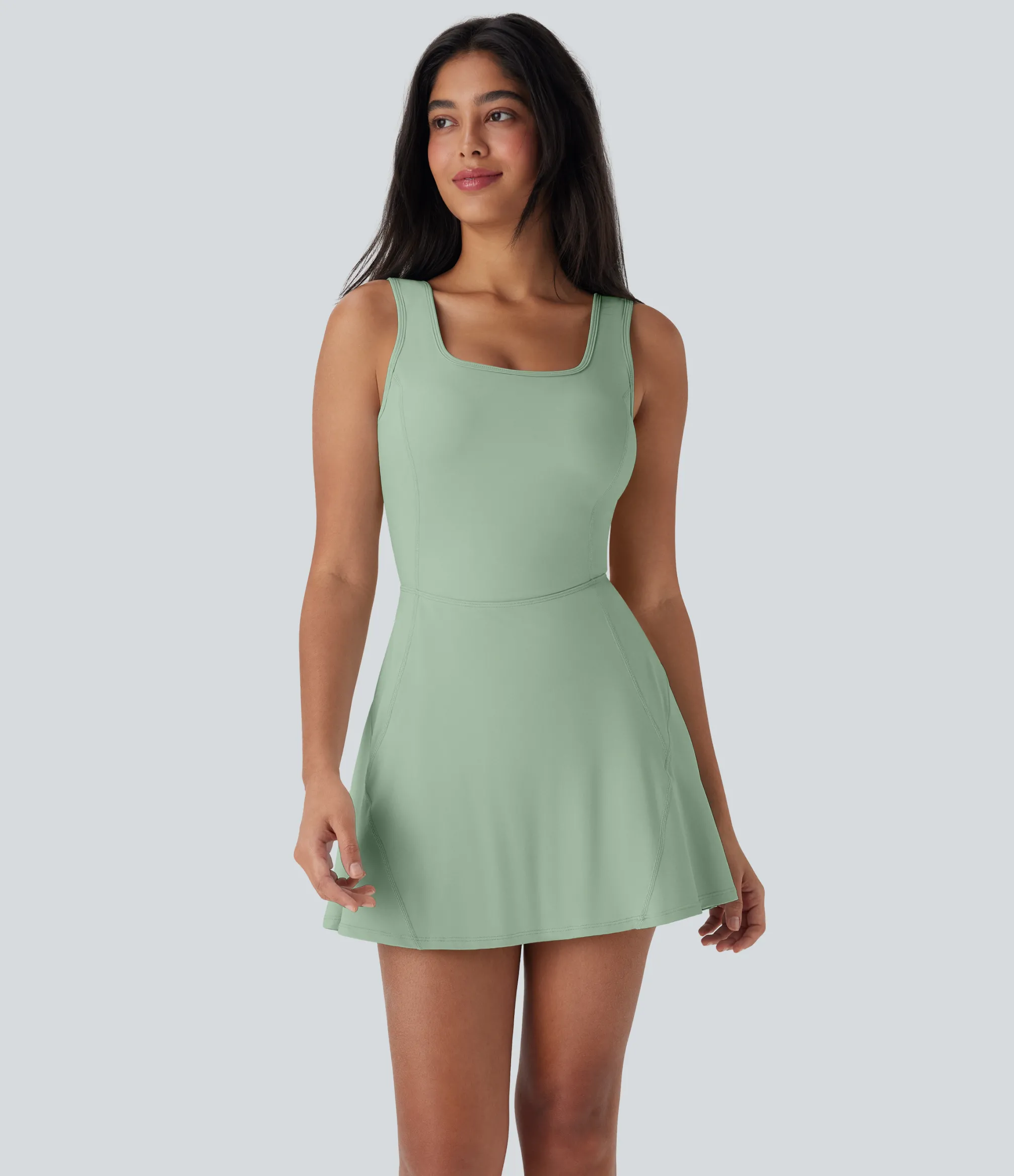 Active Dresses|Dresses<HALARA SoftlyZero™ Airy U Neck 2-in-1 Pocket Mini Cool Touch Dance Active Dress-Easy Peezy