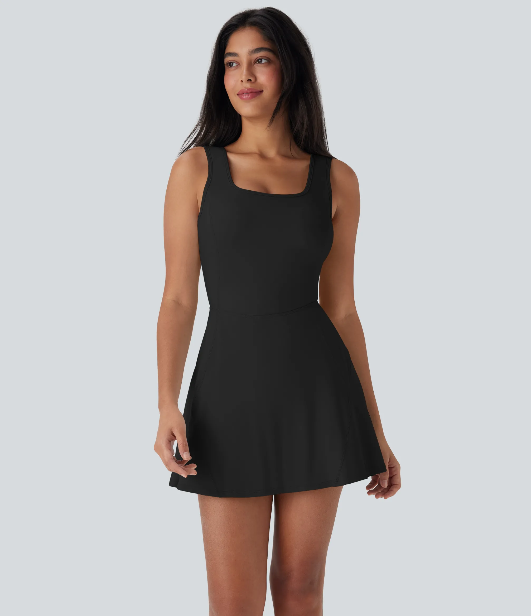 Active Dresses|Dresses<HALARA SoftlyZero™ Airy U Neck 2-in-1 Pocket Mini Cool Touch Dance Active Dress-Easy Peezy