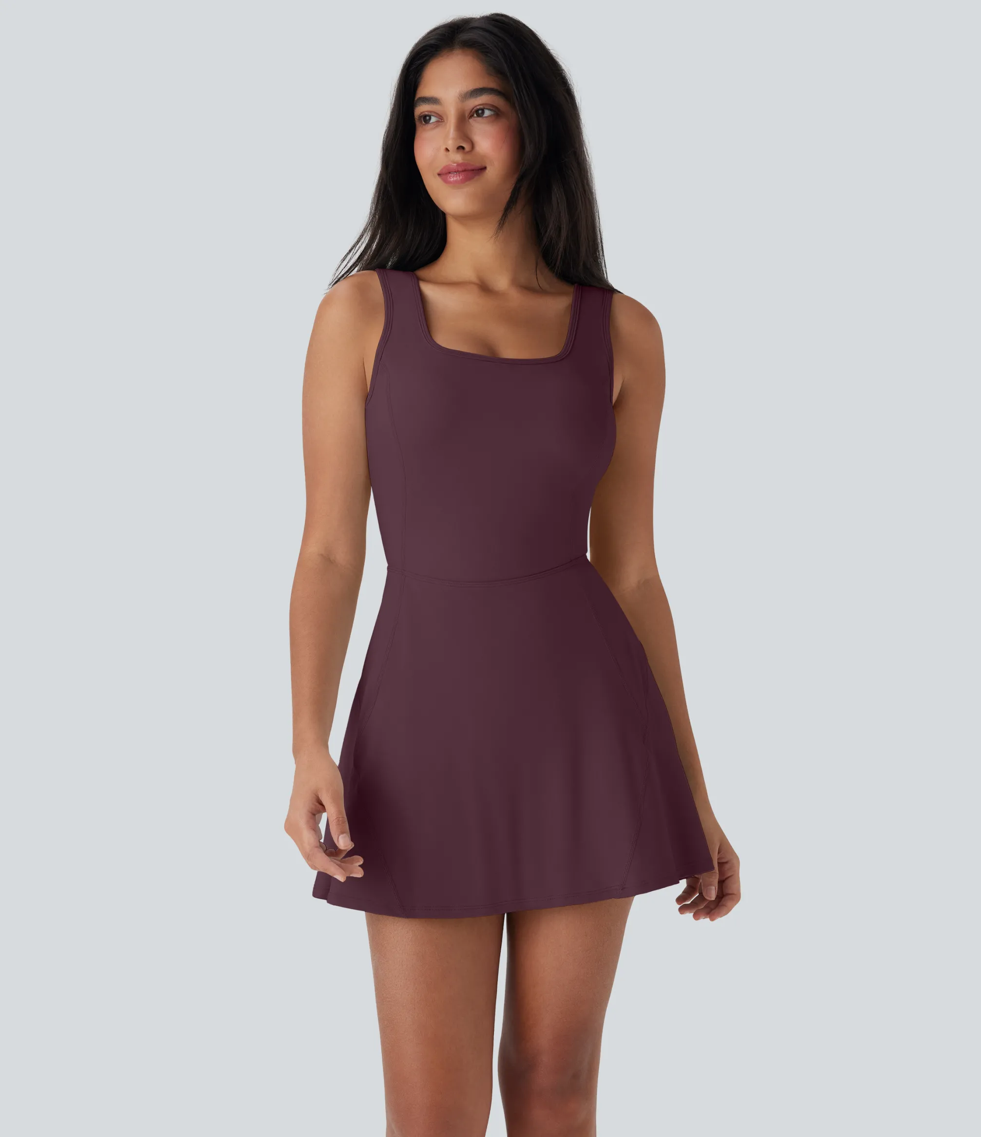 Active Dresses|Dresses<HALARA SoftlyZero™ Airy U Neck 2-in-1 Pocket Mini Cool Touch Dance Active Dress-Easy Peezy