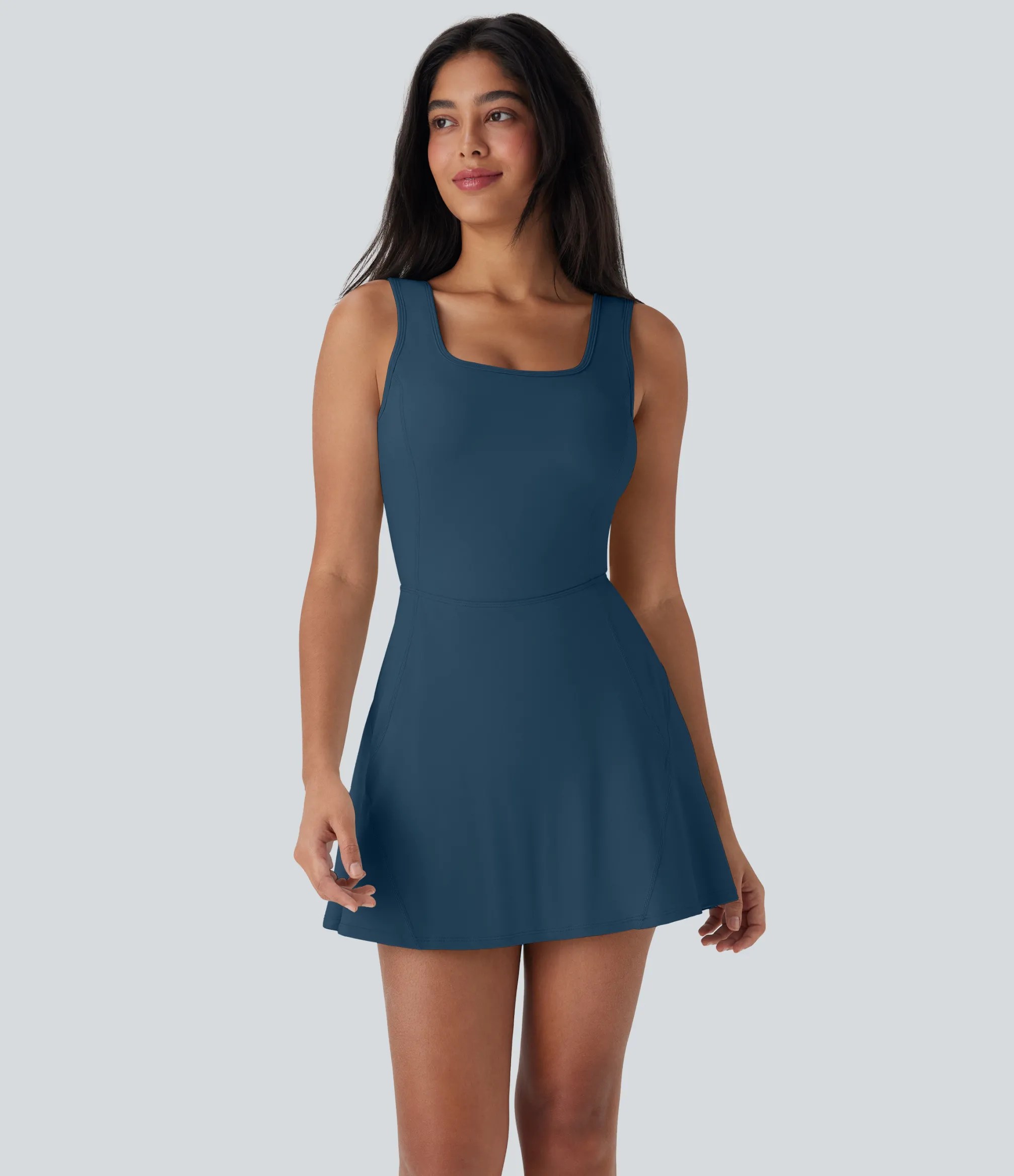 Active Dresses|Dresses<HALARA SoftlyZero™ Airy U Neck 2-in-1 Pocket Mini Cool Touch Dance Active Dress-Easy Peezy