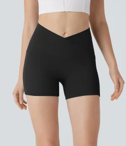 Crossover Shorts|Active Shorts<HALARA SoftlyZero™ Crossover High Waisted Pocket Antislip Yoga Biker Shorts 3''-UPF50+