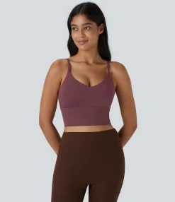 Sports Bras|Yoga Tops<HALARA SoftlyZero™ Low Support V Neck Yoga Sports Bra-UPF50+