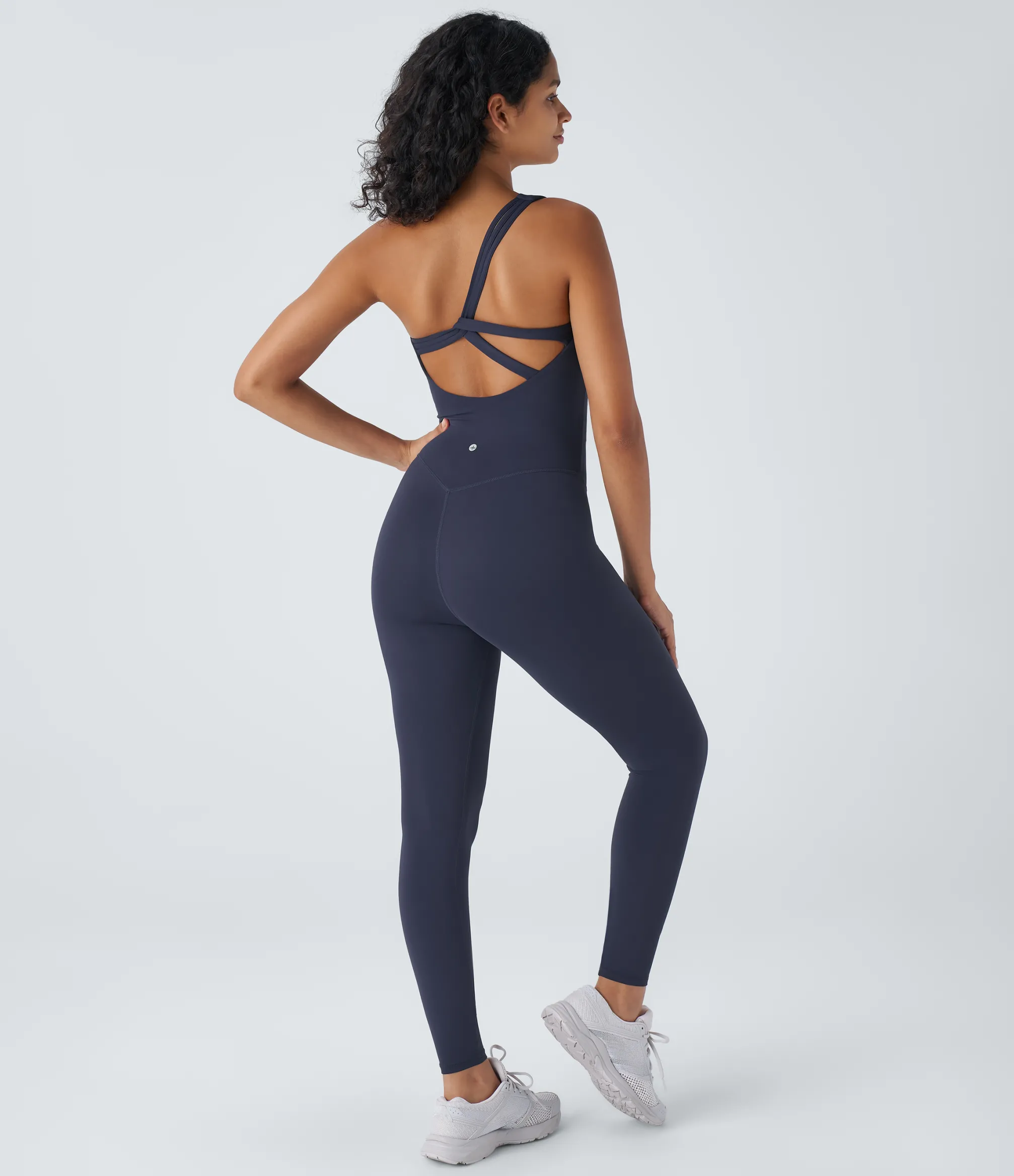 Jumpsuits<HALARA SoftlyZero™ One Shoulder Crossover Waist Skinny Yoga Jumpsuit-UPF50+