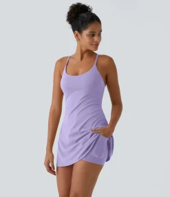 Mini Dresses|Active Dresses<HALARA Softlyzero™ Plush Backless Active Dress-Easy Peezy Edition
