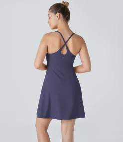 Mini Dresses|Active Dresses<HALARA SoftlyZero™ Plush Backless Active Dress-Longer Length-Easy Peezy Edition