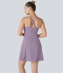 Mini Dresses|Active Dresses<HALARA SoftlyZero™ Plush Backless Active Dress-Longer Length-Easy Peezy Edition