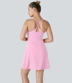 Mini Dresses|Active Dresses<HALARA SoftlyZero™ Plush Backless Active Dress-Longer Length-Easy Peezy Edition