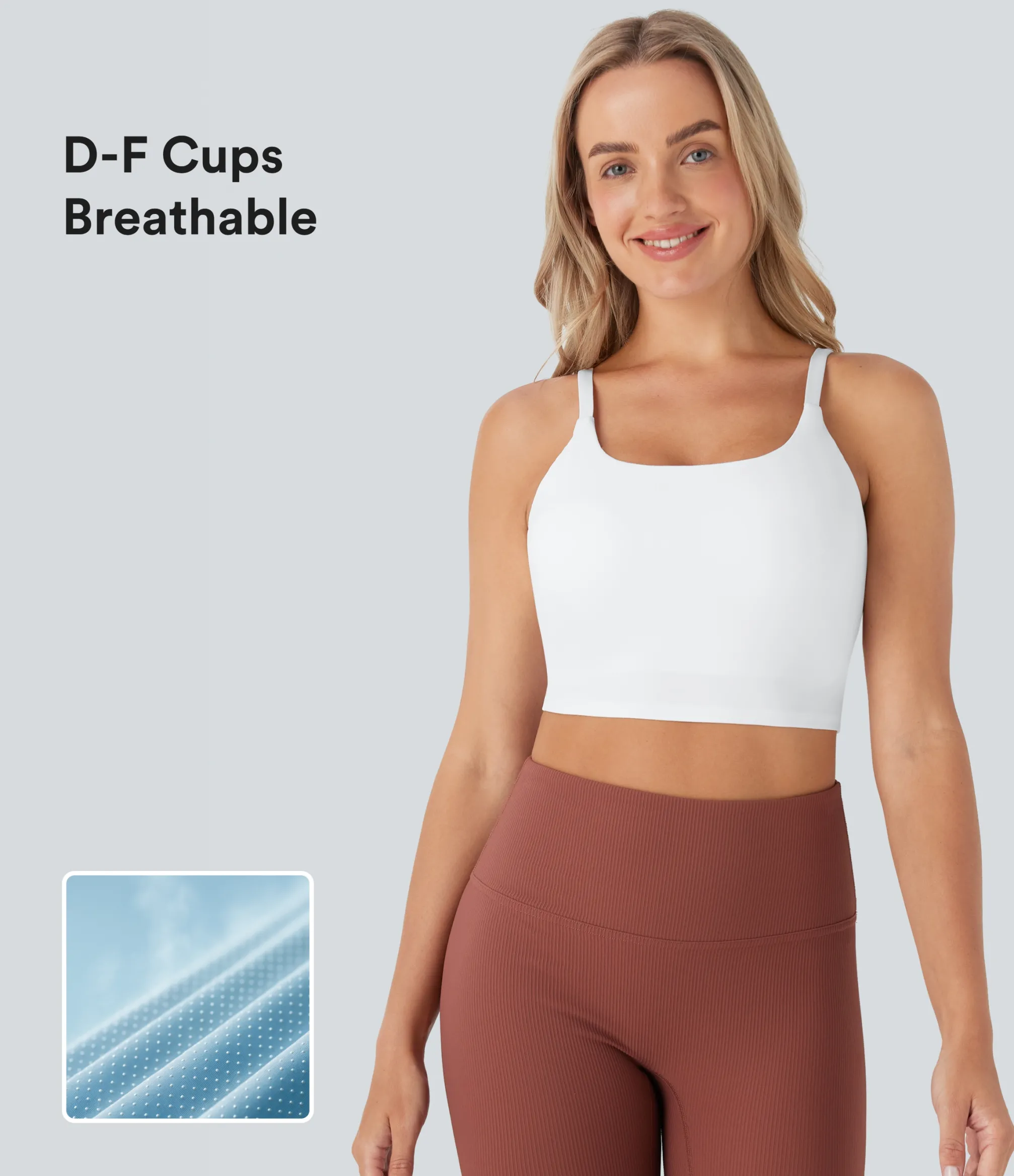 Tank Tops & Camis|Tank Tops<HALARA SoftlyZero™ Plush Basic Padded Cropped Running Cami Top-D/DD/DDD/F Cups