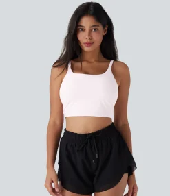 Tank Tops & Camis|Tank Tops<HALARA SoftlyZero™ Plush Basic Padded Cropped Running Cami Top-D/DD/DDD/F Cups