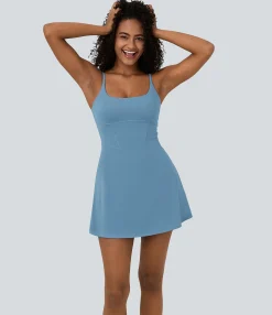 Mini Dresses|Active Dresses<HALARA SoftlyZero™ Plush Corset 2-in-1 Pocket Flare Mini Slip Casual Dress