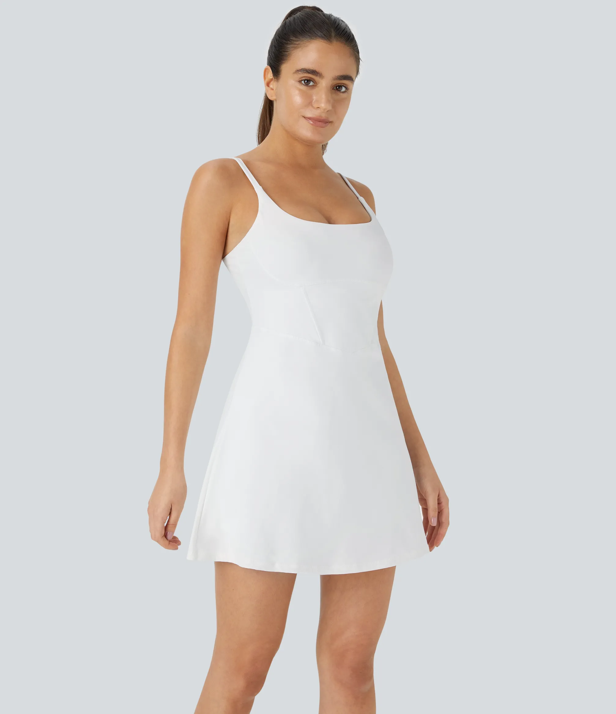 Mini Dresses|Active Dresses<HALARA SoftlyZero™ Plush Corset 2-in-1 Pocket Flare Mini Slip Casual Dress
