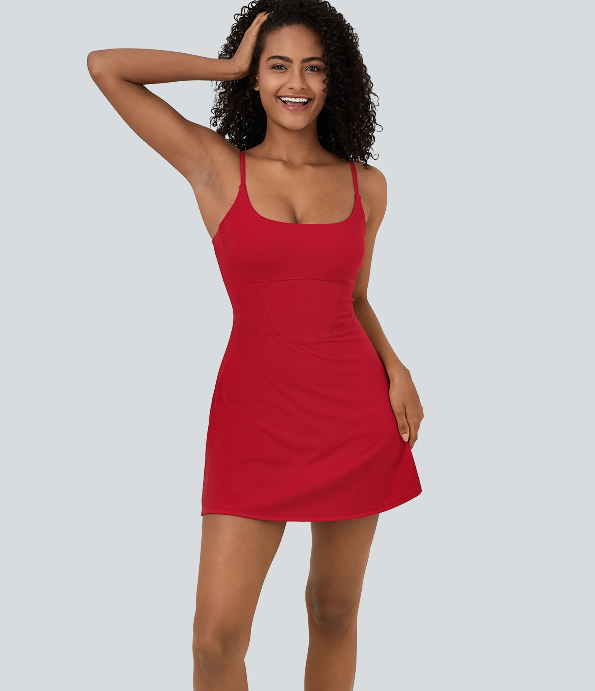 Mini Dresses|Active Dresses<HALARA SoftlyZero™ Plush Corset 2-in-1 Pocket Flare Mini Slip Casual Dress