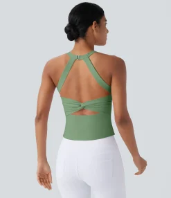 Yoga Tops|Tank Tops & Camis<HALARA SoftlyZero™ Plush Cut Out Yoga Tank Top