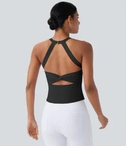 Yoga Tops|Tank Tops & Camis<HALARA SoftlyZero™ Plush Cut Out Yoga Tank Top