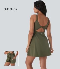 Active Dresses|Dresses<HALARA SoftlyZero™ Plush Double Straps 2-Piece Pockets Slip Dance Active Dress D/DD/DDD/F Cups