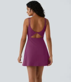 Active Dresses|Dresses<HALARA SoftlyZero™ Plush Double Straps 2-Piece Pocket Slip Dance Active Dress