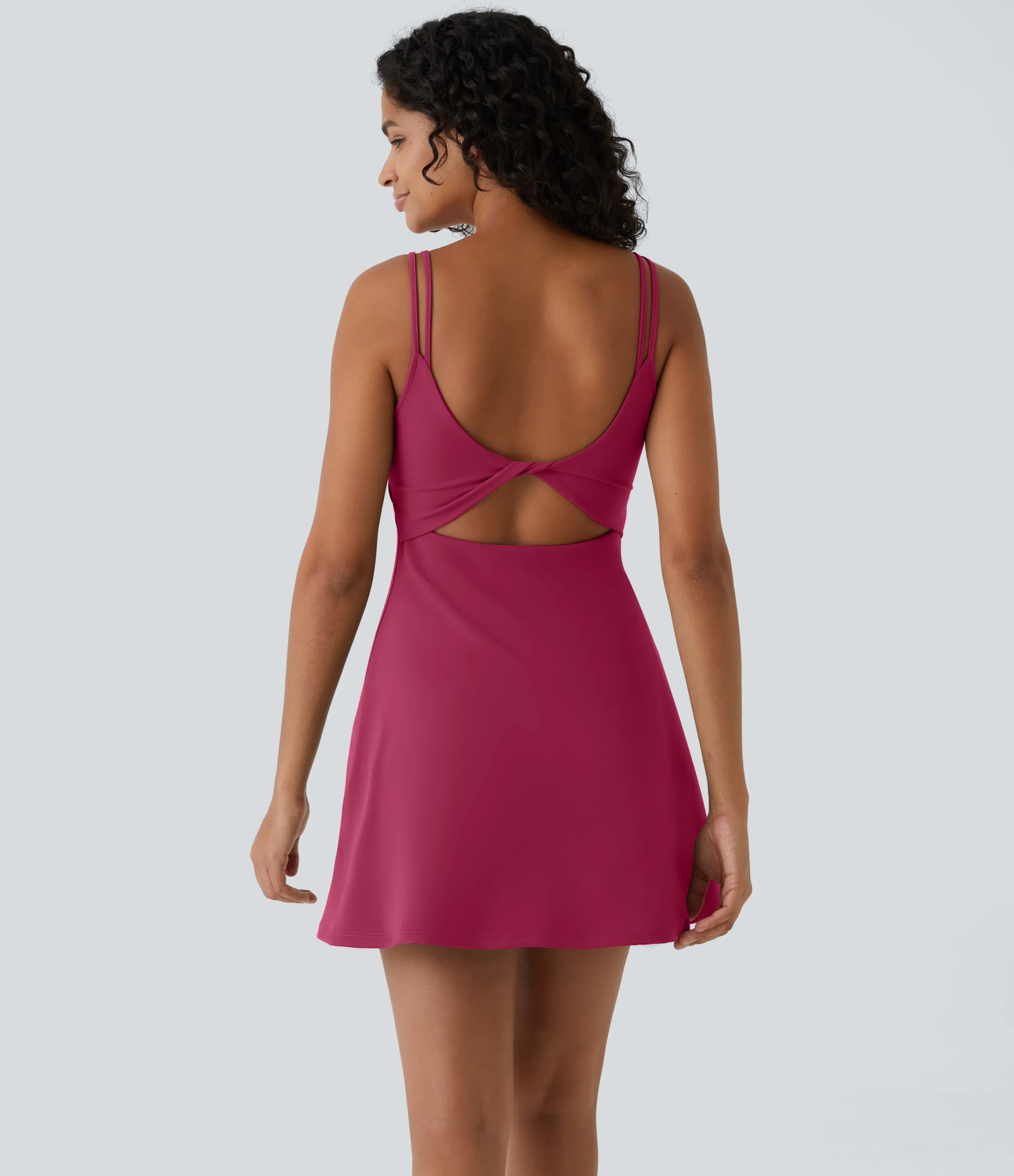 Active Dresses|Dresses<HALARA SoftlyZero™ Plush Double Straps 2-Piece Pocket Slip Dance Active Dress