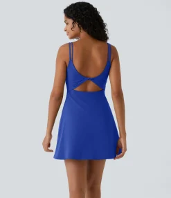 Active Dresses|Dresses<HALARA SoftlyZero™ Plush Double Straps 2-Piece Pocket Slip Dance Active Dress