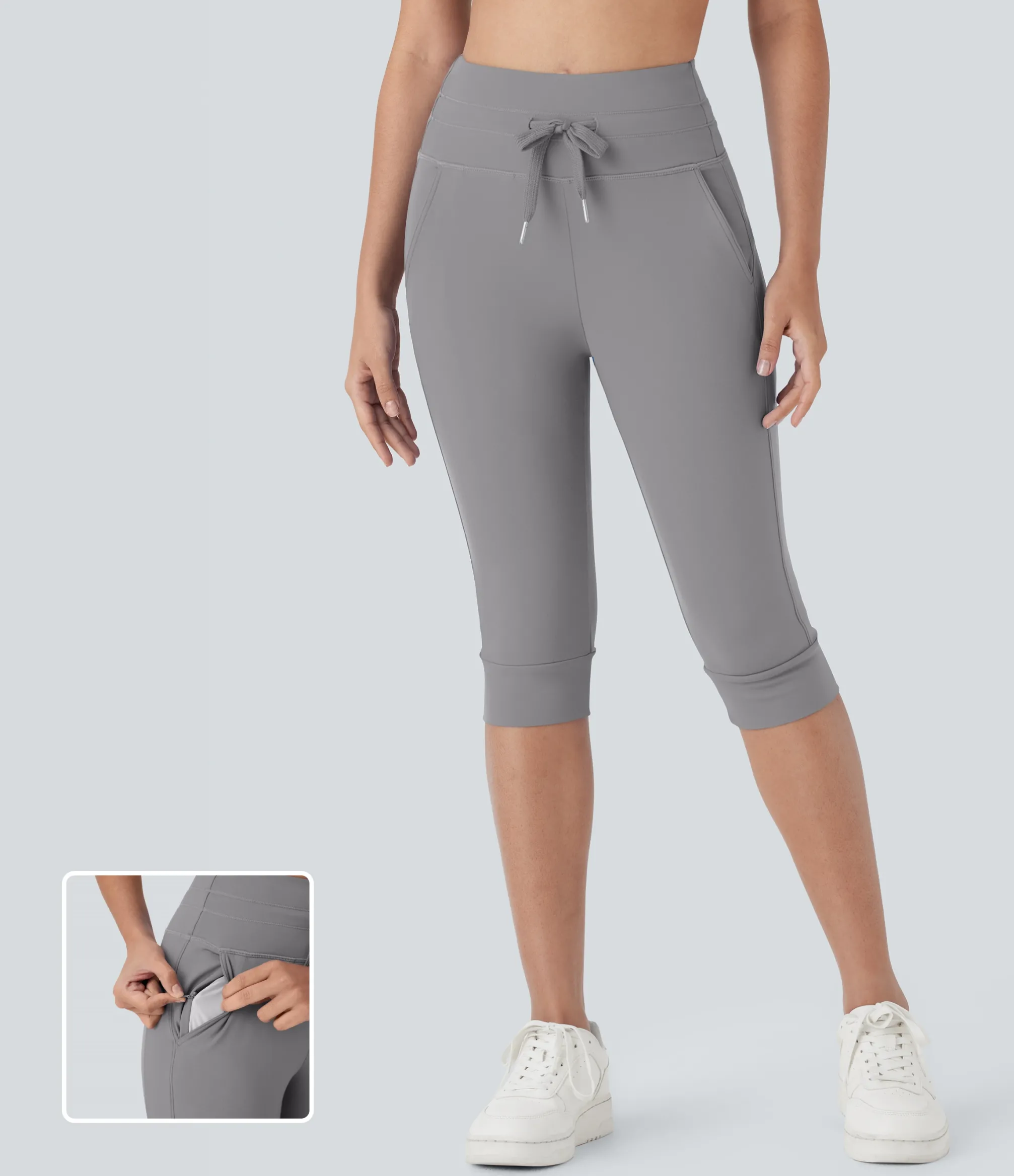 Joggers|Joggers<HALARA SoftlyZero™ Plush High Waisted Drawstring Pocket Yoga Pedal Pusher Joggers