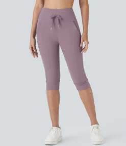 Joggers|Joggers<HALARA SoftlyZero™ Plush High Waisted Drawstring Pocket Yoga Pedal Pusher Joggers