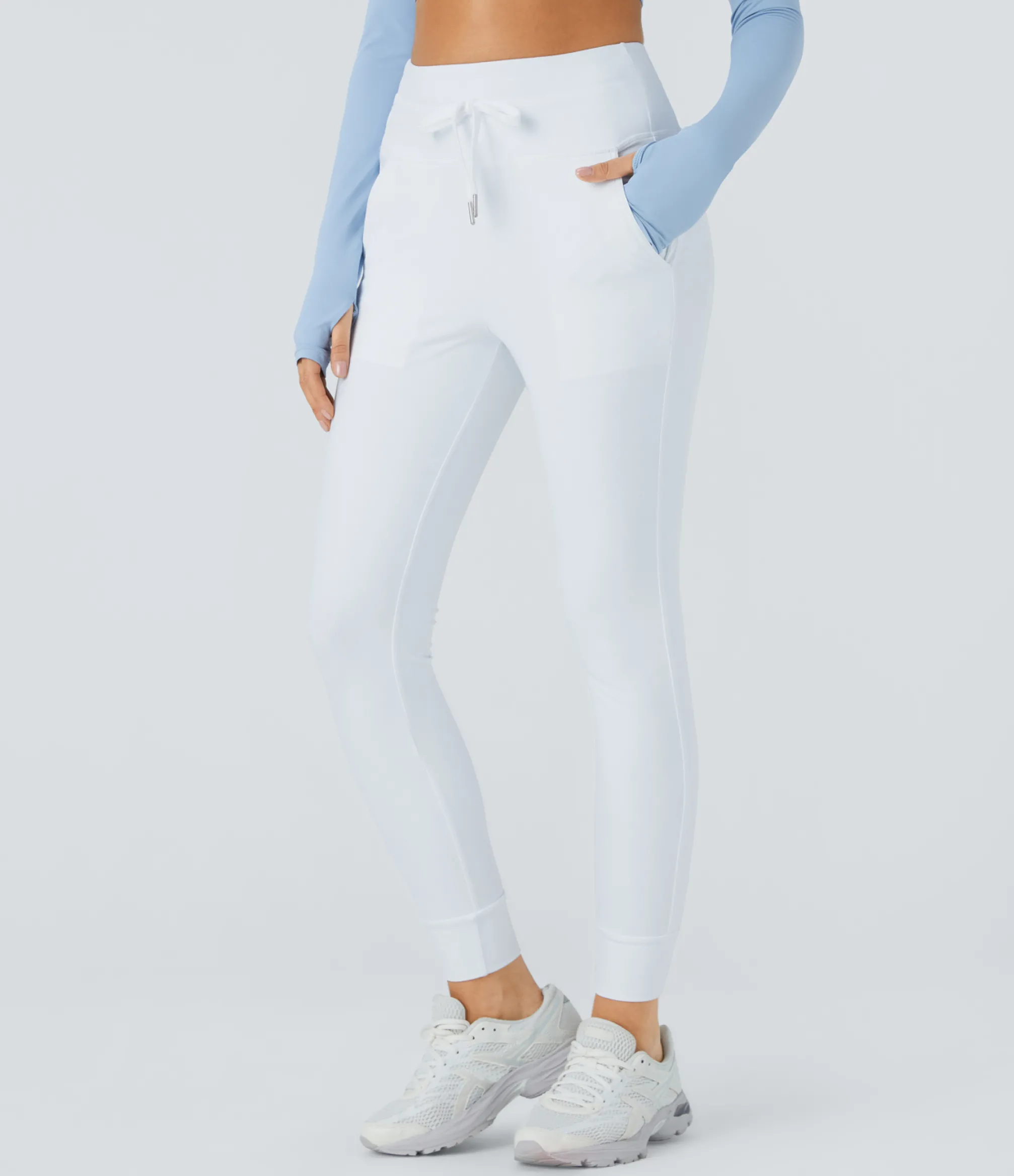 Joggers|Joggers<HALARA SoftlyZero™ Plush High Waisted Drawstring Pocket Plain Full Length Joggers