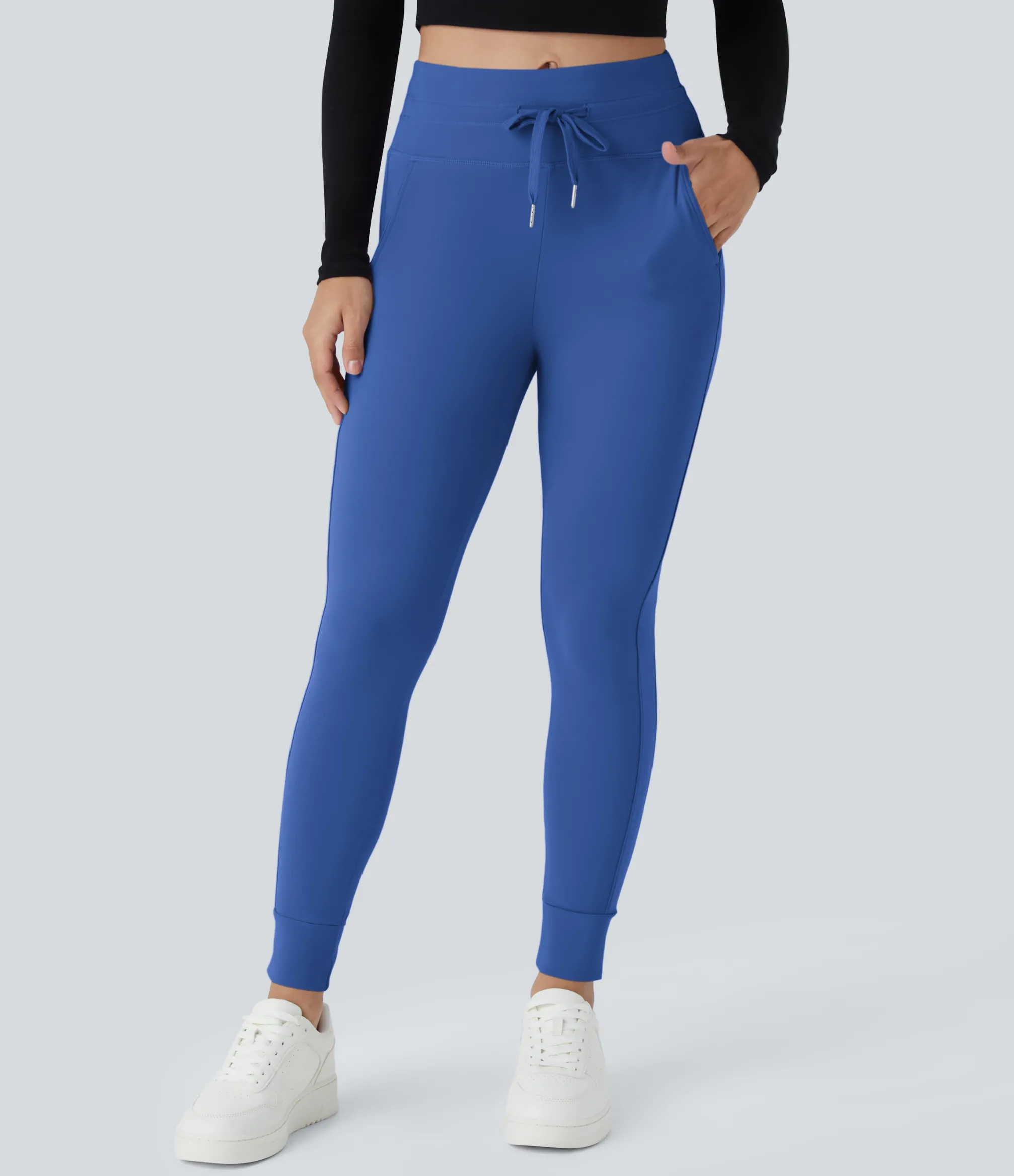 Joggers|Joggers<HALARA SoftlyZero™ Plush High Waisted Drawstring Pocket Plain Full Length Joggers