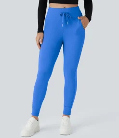 Joggers|Joggers<HALARA SoftlyZero™ Plush High Waisted Drawstring Pocket Plain Full Length Joggers